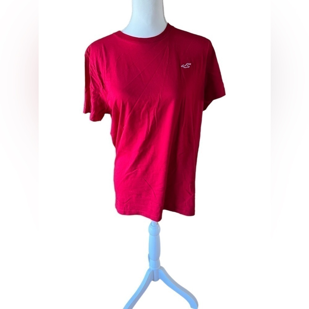 Hollister Red Burgundy Short Sleeve Logo Graphic Tee
